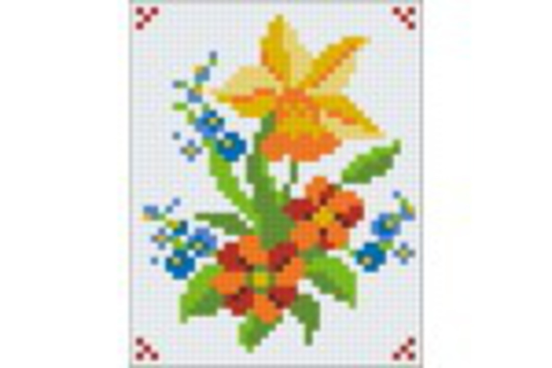 Flower Series IV One [1] Baseplate PixelHobby Mini-mosaic Art Kit image 0